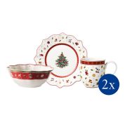 Villeroy & Boch Christmas Toy's Delight Ontbijtset voor 2, wit, Set 6-delig