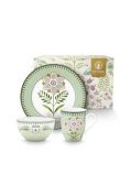 Pip Studio Lily & Lotus 3-delige Ontbijtset - Light Green